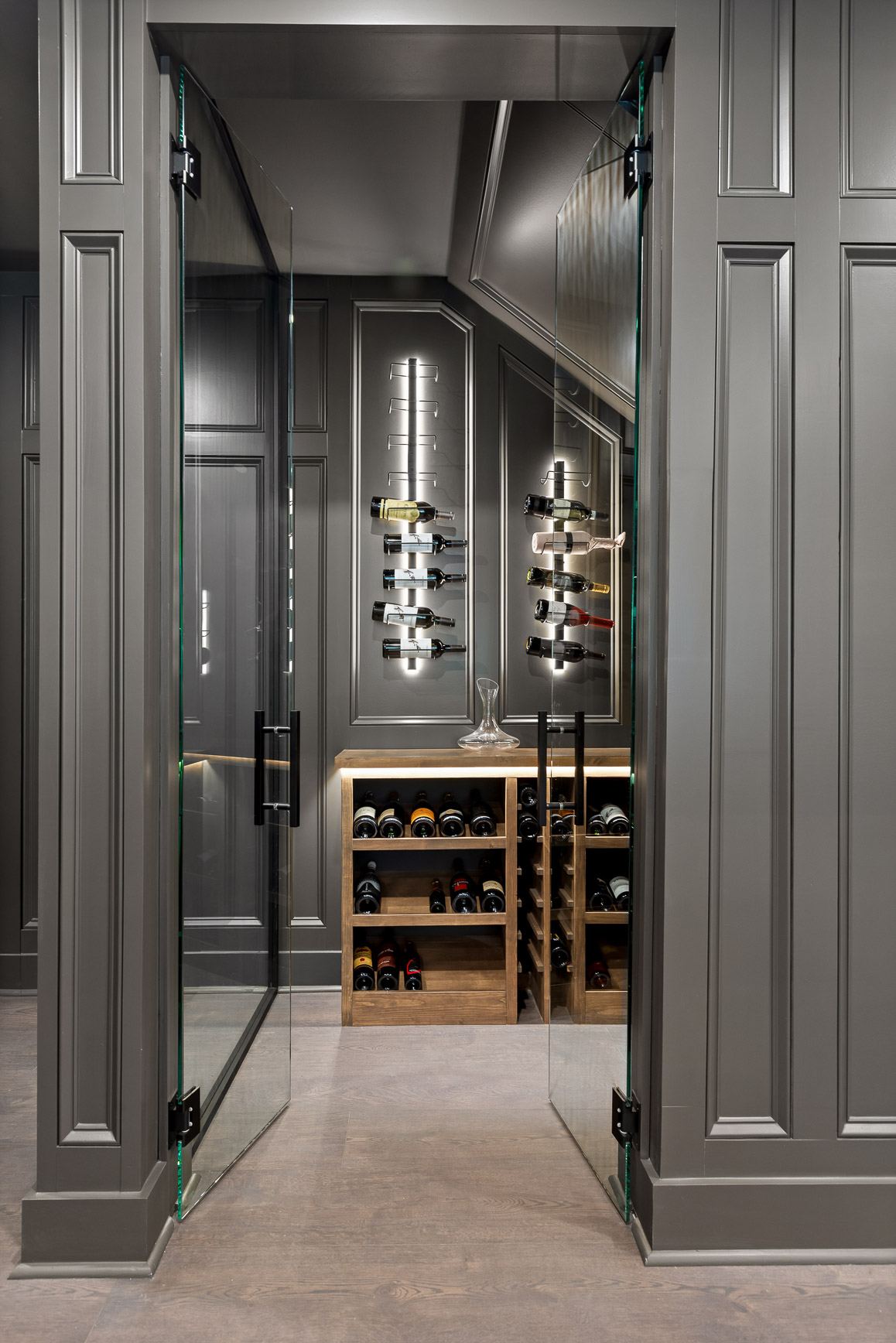 475 Montevallo walnut cabinetry and bar area